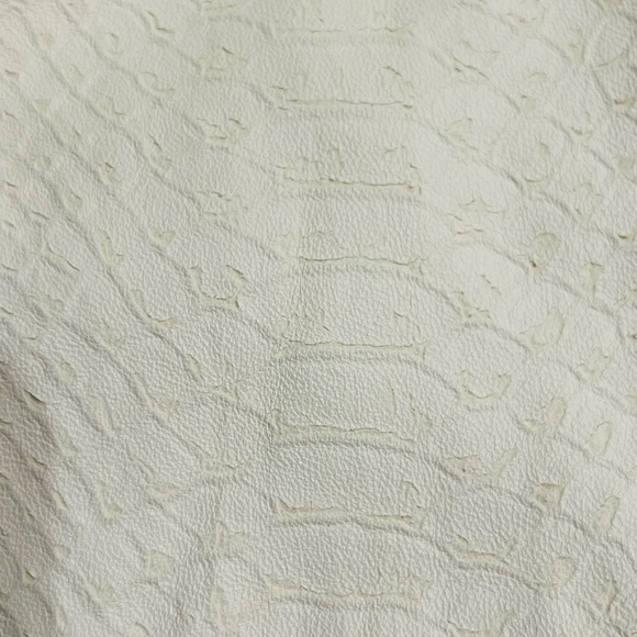 Robert Rodriguez 100% White Phyton Leather Jacket Size 8 Preowned Side Pockets - Picture 9 of 12